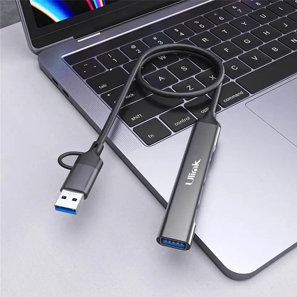 HUB DUAL USB-C y USB 4 Puertos (3 TIPO C + 1 USB 3.0) 5