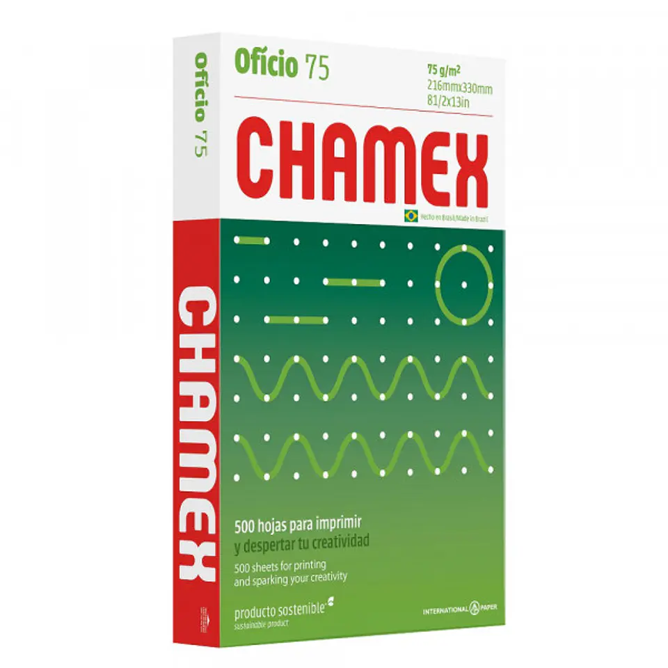 RESMA PAPEL FOTOCOPIA ENVASE VERDE OFICIO 75 GR 500 HJ  1