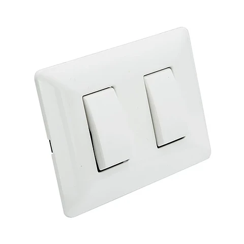 Interruptor Doble Pared Muro 250v 10a Philco Blanco