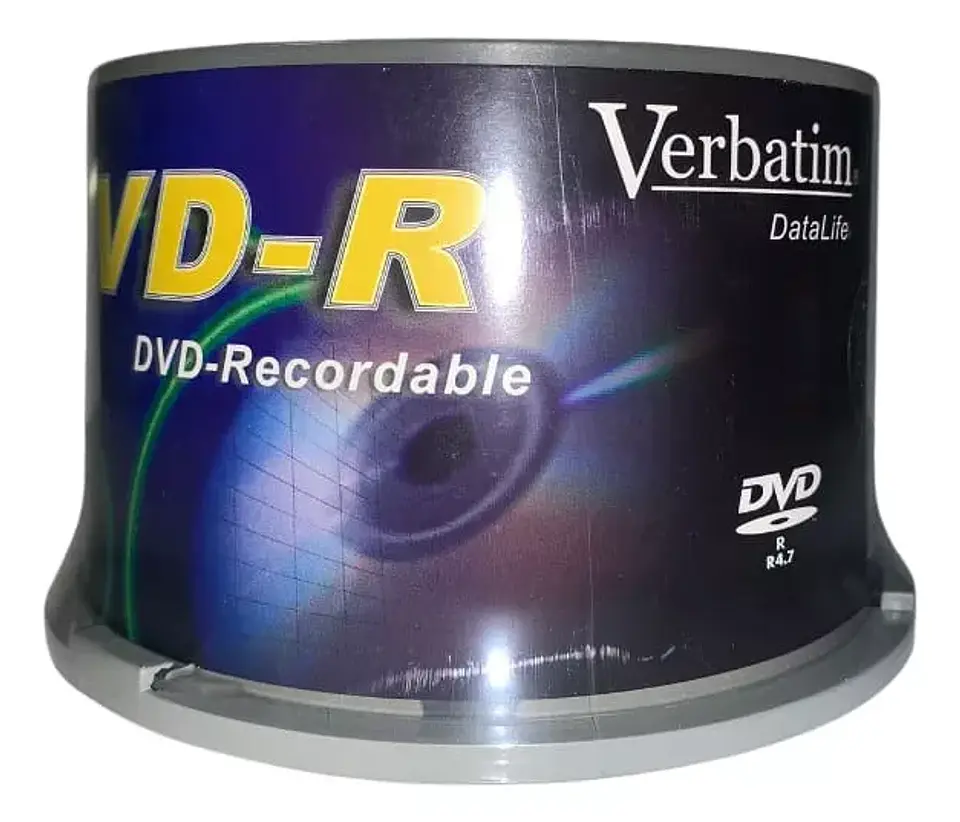 Dvd-r Verbatim Imprimible 4x , 4.7gb Pack 50 unidades 2