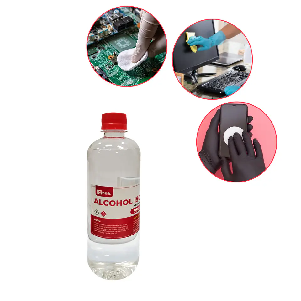 Alcohol Isopropílico 500cc Utek 99.9% Pureza 2