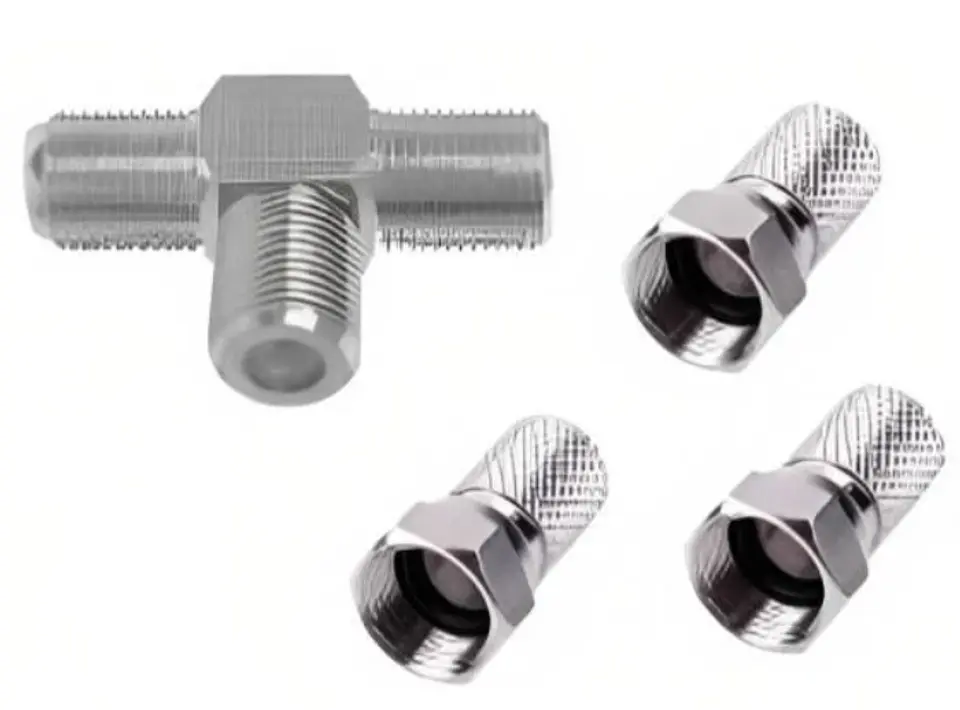 Conector coaxial T+3 Puntas de union RG-6  1