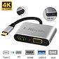 HUB Adaptador de imagen USB-C 4 en 1  (1 HDMI + 1 VGA + 1 USB 3.0 + 1 USB-C PD 87W) - Miniatura 3