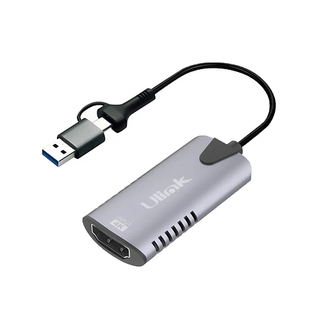 Tarjeta capturadora de video HDMI 4K a DUAL USB-C y USB