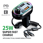 Carghador de auto con bluetooth y salida USB + 2 CABLES  1