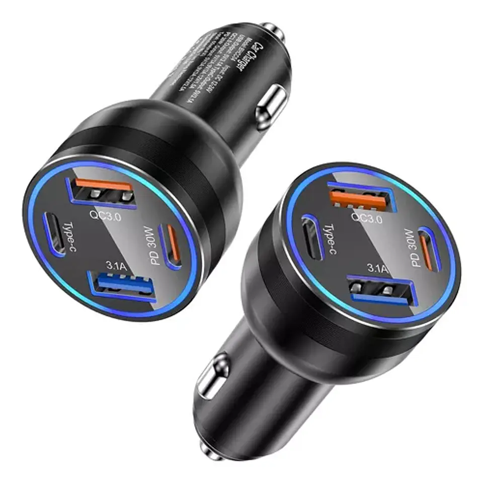 Cargador de automovil 4 Puertos 2USB-C 2USB 3.1 1