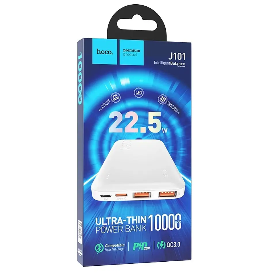 Bateria portatil J101 22.5w 10000Mah rapida blanca  2