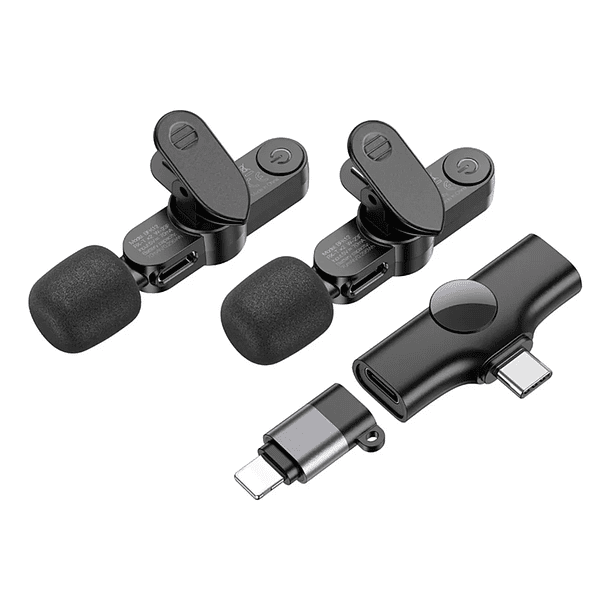 2 Microfonos inalambricos borofone usb-c y ligthning 2.4g 6H  2