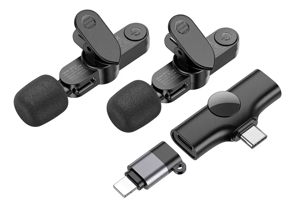 2 Microfonos inalambricos borofone usb-c y ligthning 2.4g 6H  2