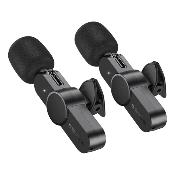 2 Microfonos inalambricos borofone usb-c y ligthning 2.4g 6H  1