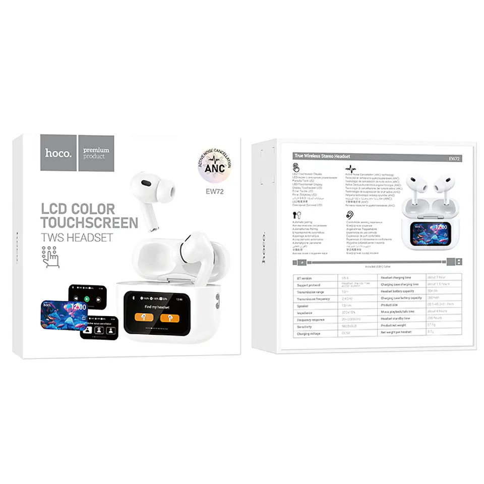 Audifonos hoco BT NAC EW72 pantalla touch  6