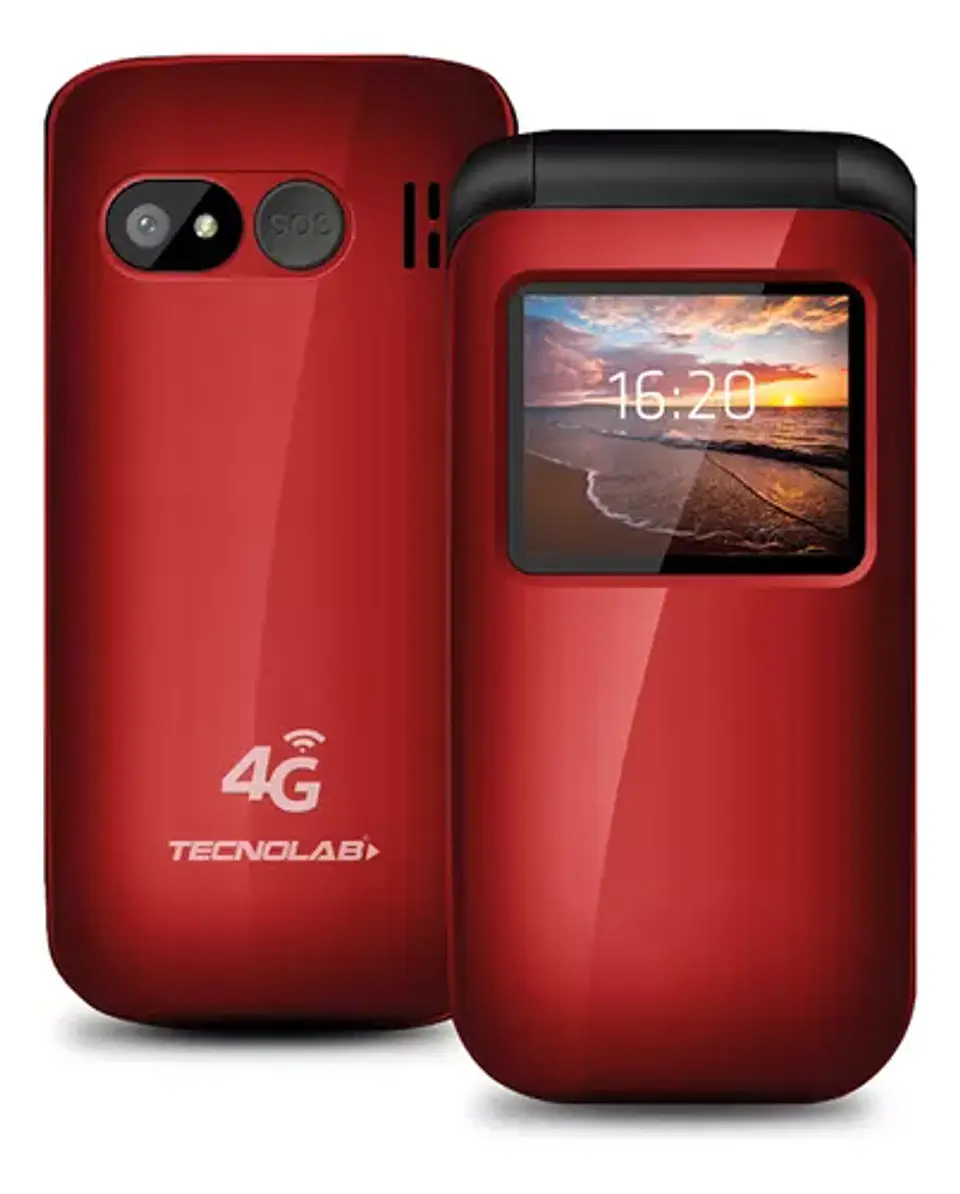 Telefono celular 4G senior tipo almeja RED  1