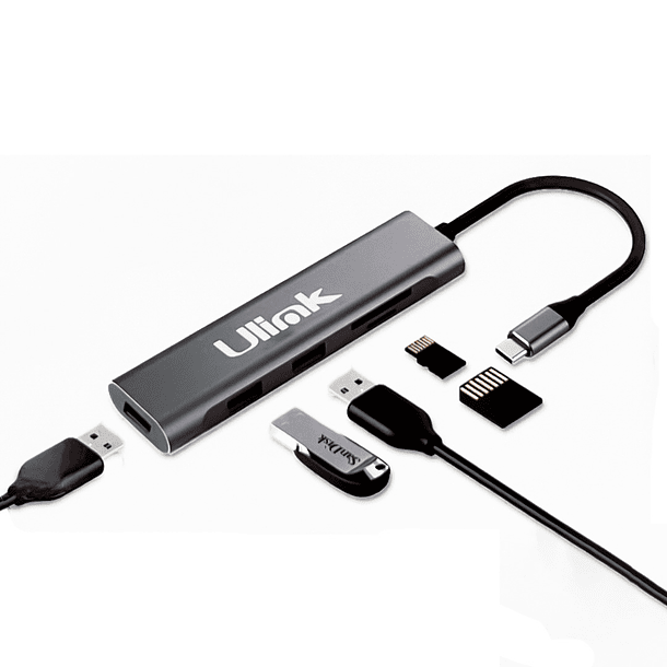 HUB USB-C 5 en 1 (3 USB 3.0 + 1 MICROSD + 1 SD) 1