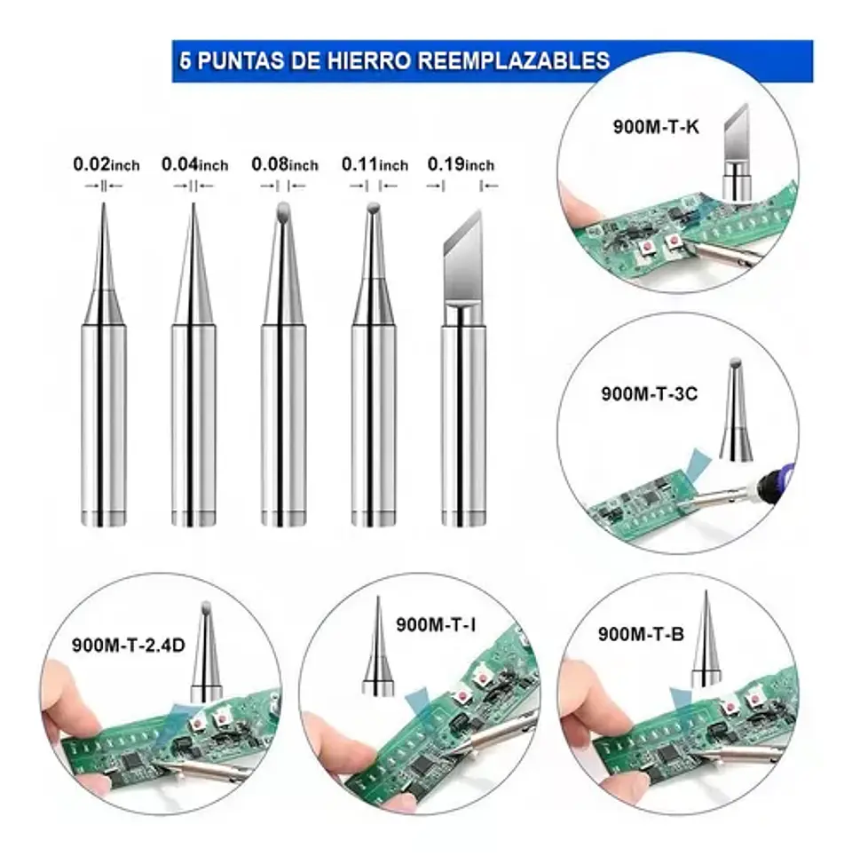 Kit Cautin Para Soldar Electrico Punta Tipo Lapiz Estano  2