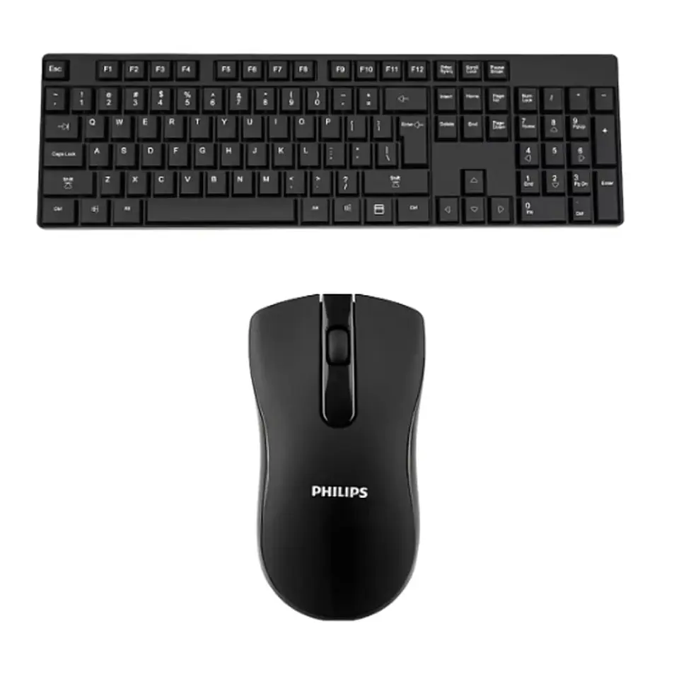 Kit Teclado y Mouse Inalámbrico Philips SPT6501B Negro 1