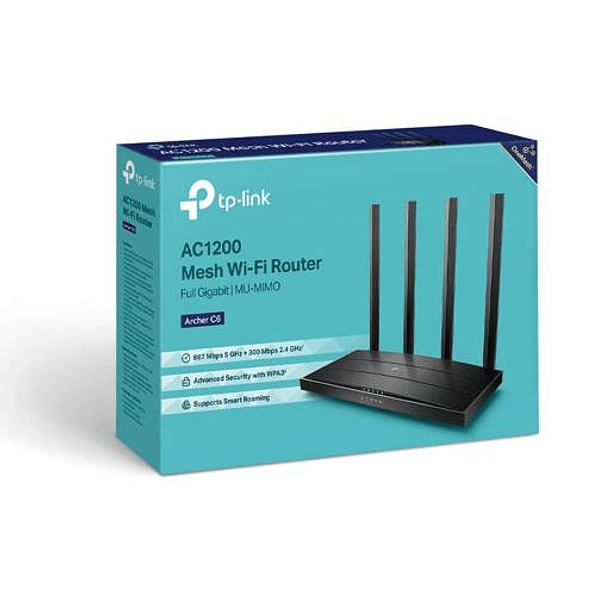 Router Inalámbrico TPLink Archer C6, AC1200, MU-MIMO, Gigabit 4