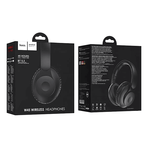 Audifonos Hoco W45 Enjoy Bluetooth Negro 46hrs bateria 4