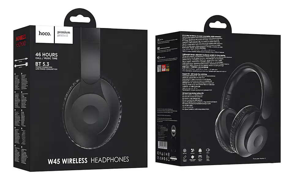 Audifonos Hoco W45 Enjoy Bluetooth Negro 46hrs bateria 4