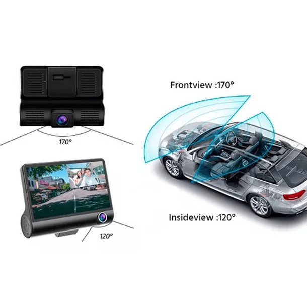 Cámara Para Auto 3 En 1 Frontal Trasera Y Tablero 1080p Hd  5