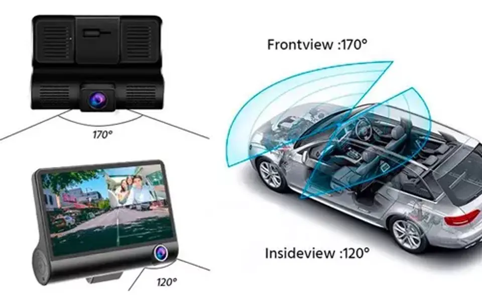 Cámara Para Auto 3 En 1 Frontal Trasera Y Tablero 1080p Hd  5