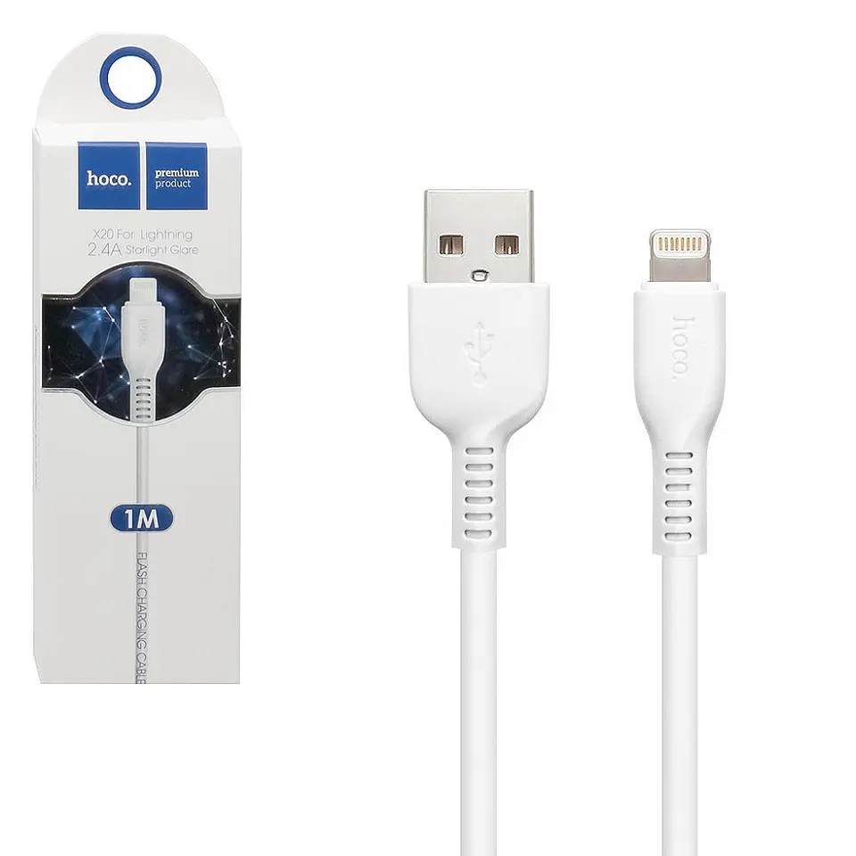 Cable de carga 1 metro HOCO iphone X20 2.4A  1
