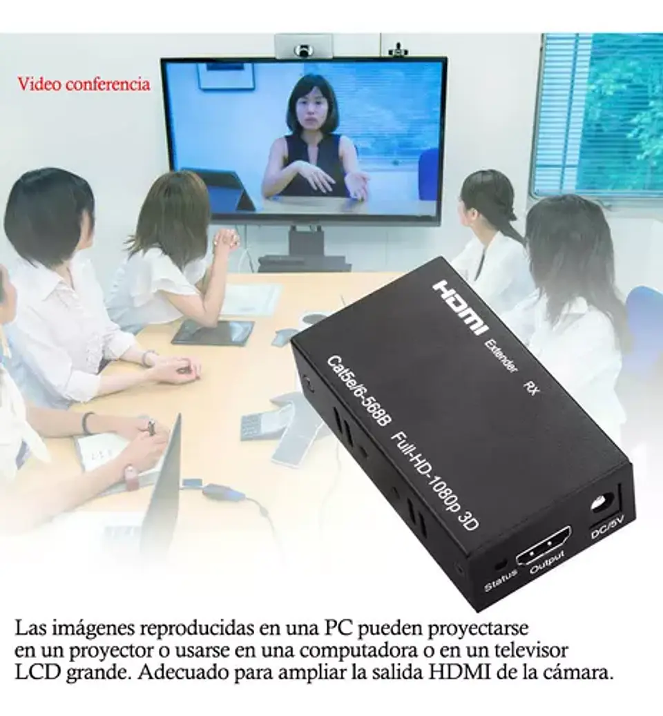 Extensor Video Hdmi Por Cable Utp Activo Rj45 Hasta 60m  6