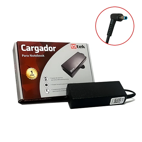 Cargador de notebook HP 19.5v 4.62a 4.5*3mm PIN AZUL utek 