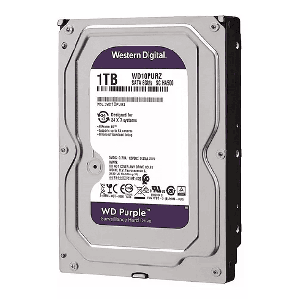 1TB Disco Duro Interno Western Digital Wd Purple 3.5