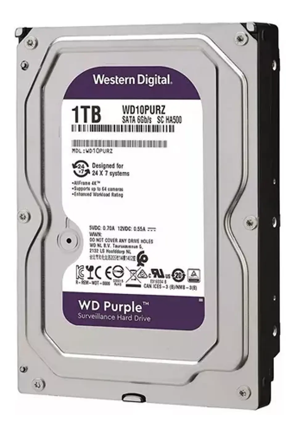 1TB Disco Duro Interno Western Digital Wd Purple 3.5