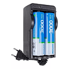 Cargador para 2 baterias LITIO ION 18650  3