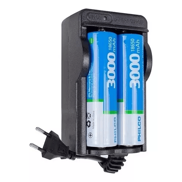 Cargador para 2 baterias LITIO ION 18650  3
