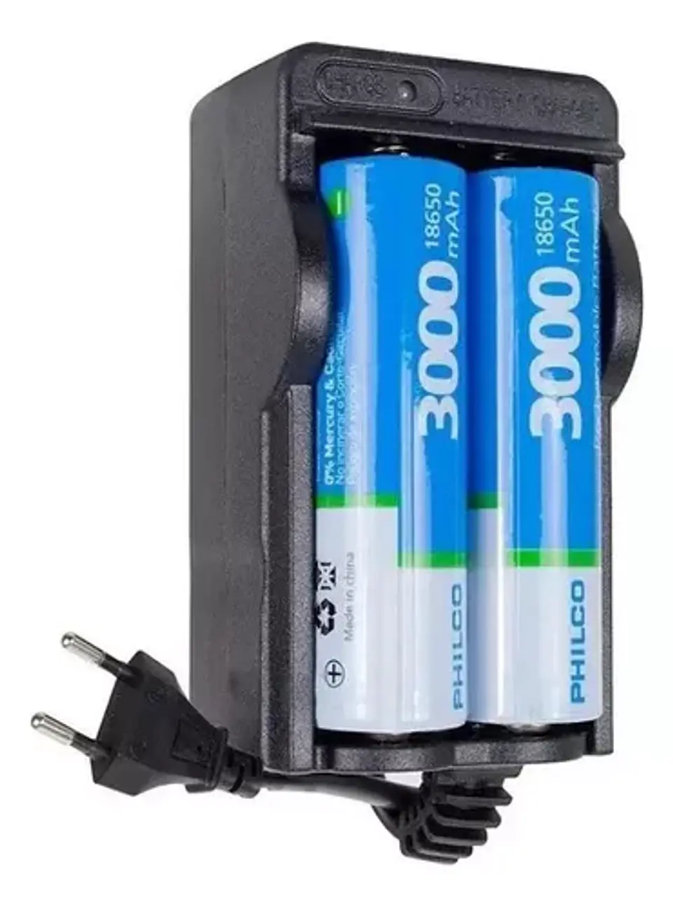 Cargador para 2 baterias LITIO ION 18650  3
