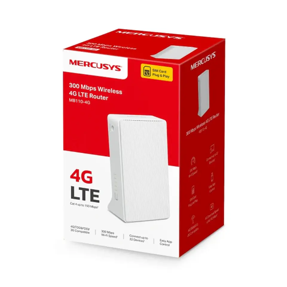 Router Mercusys MB110  4G LTE 300mbps  7