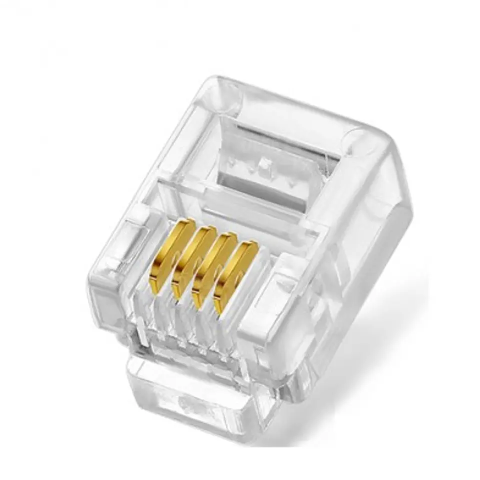 100 unidades conector 6P4C RJ11/14 macho  1