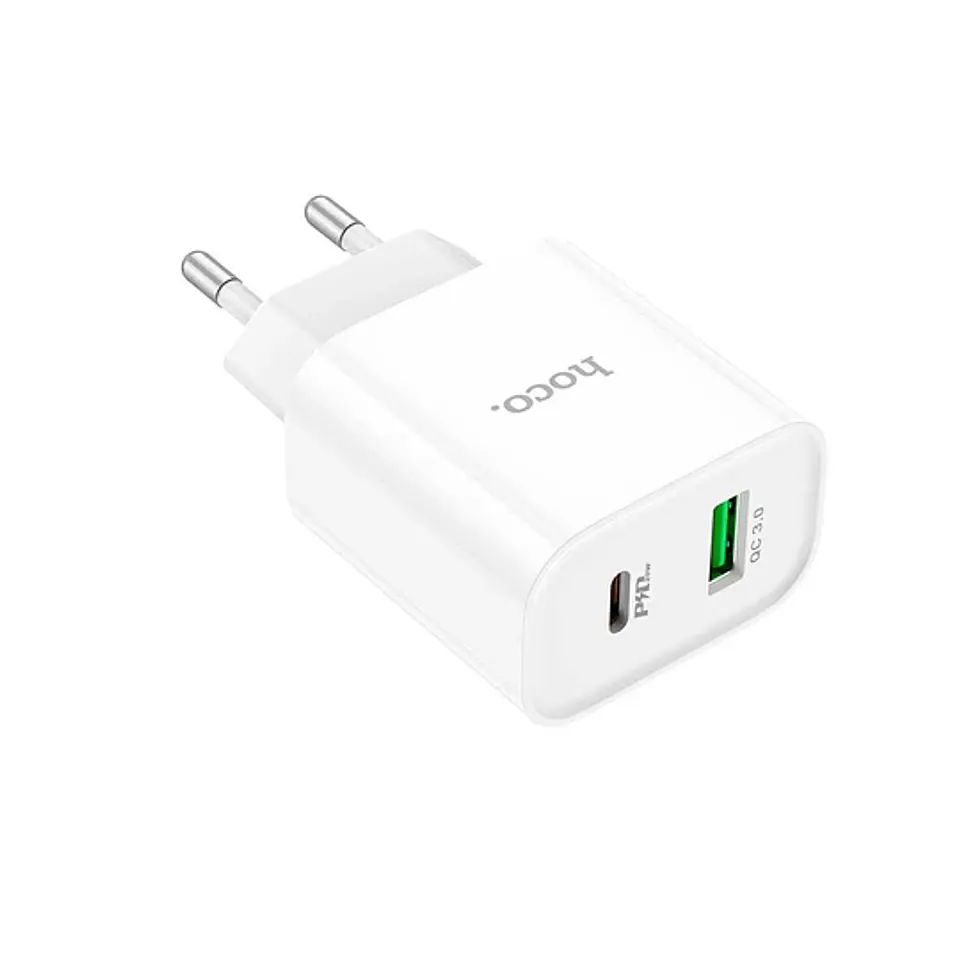 Cargador dual HOCO tipo C 20W certificado C80A  1