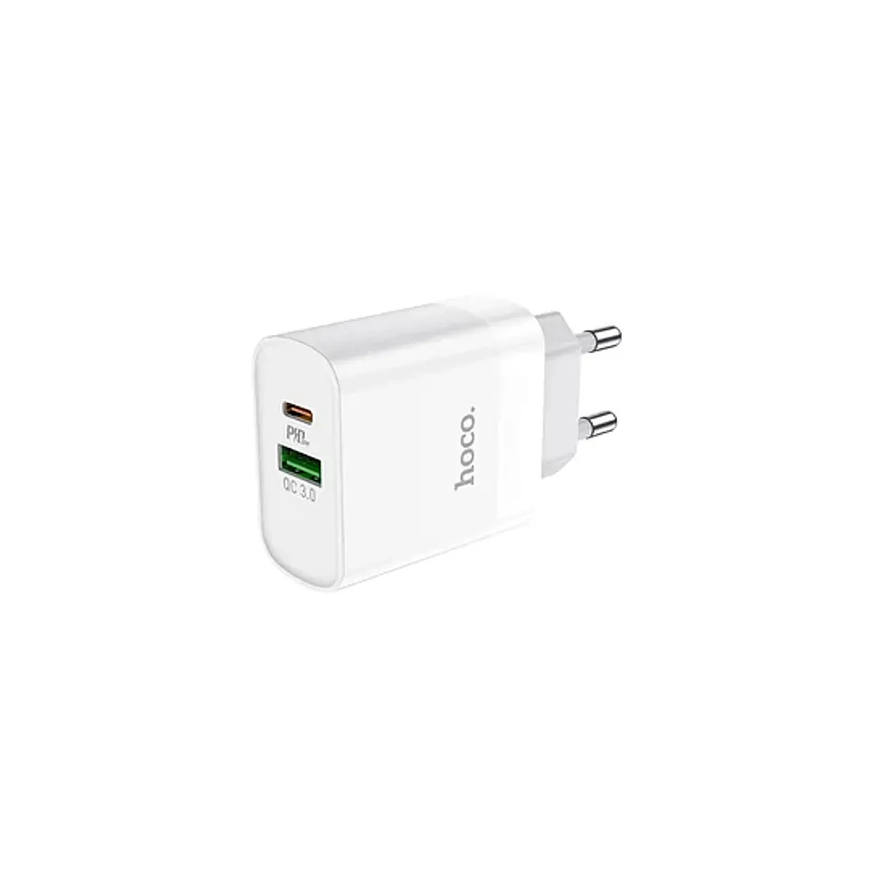Cargador dual HOCO tipo C 20W certificado C80A  2