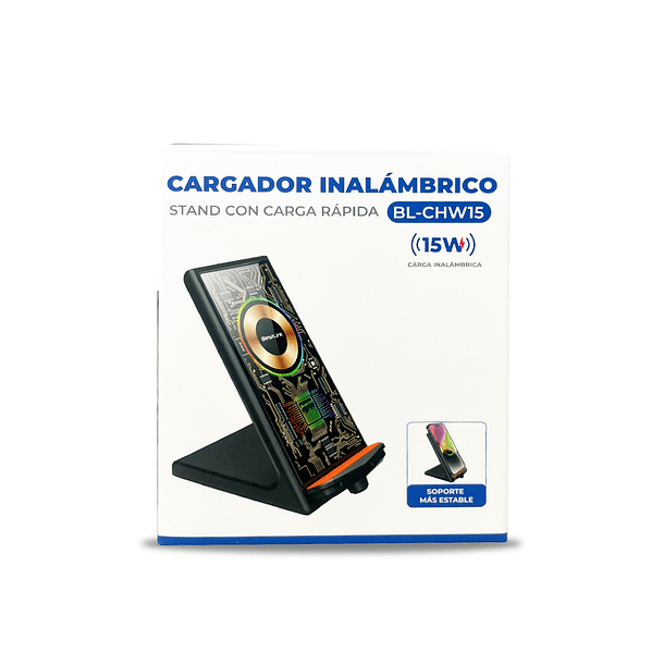 Cargador inlamabrico tipo stand 15W Bestlink  6