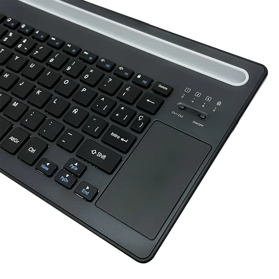 Teclado inalámbrico bluetooth y 2.4GHZ, ultra delgado con TOUCHPAD UTEK  3