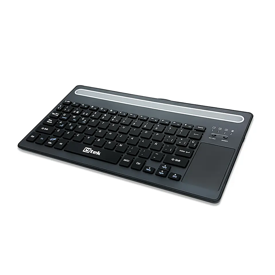 Teclado inalámbrico bluetooth y 2.4GHZ, ultra delgado con TOUCHPAD UTEK  2