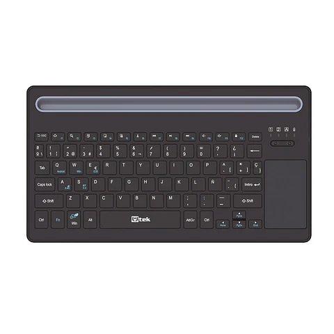 Teclado inalámbrico bluetooth y 2.4GHZ, ultra delgado con TOUCHPAD UTEK 