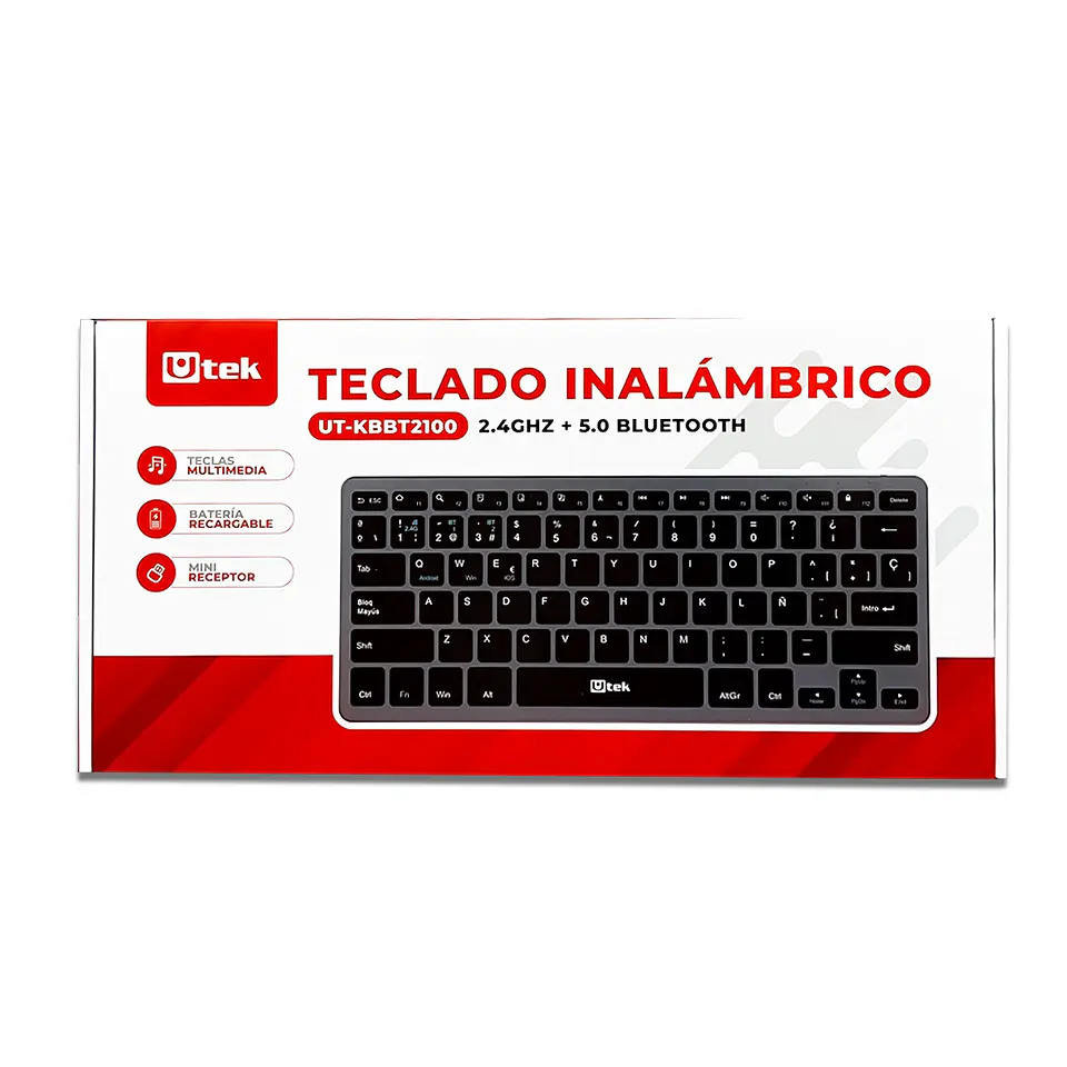 Teclado inalambrico bluetooth y 2.4GHZ ultradelgado UTEK  7