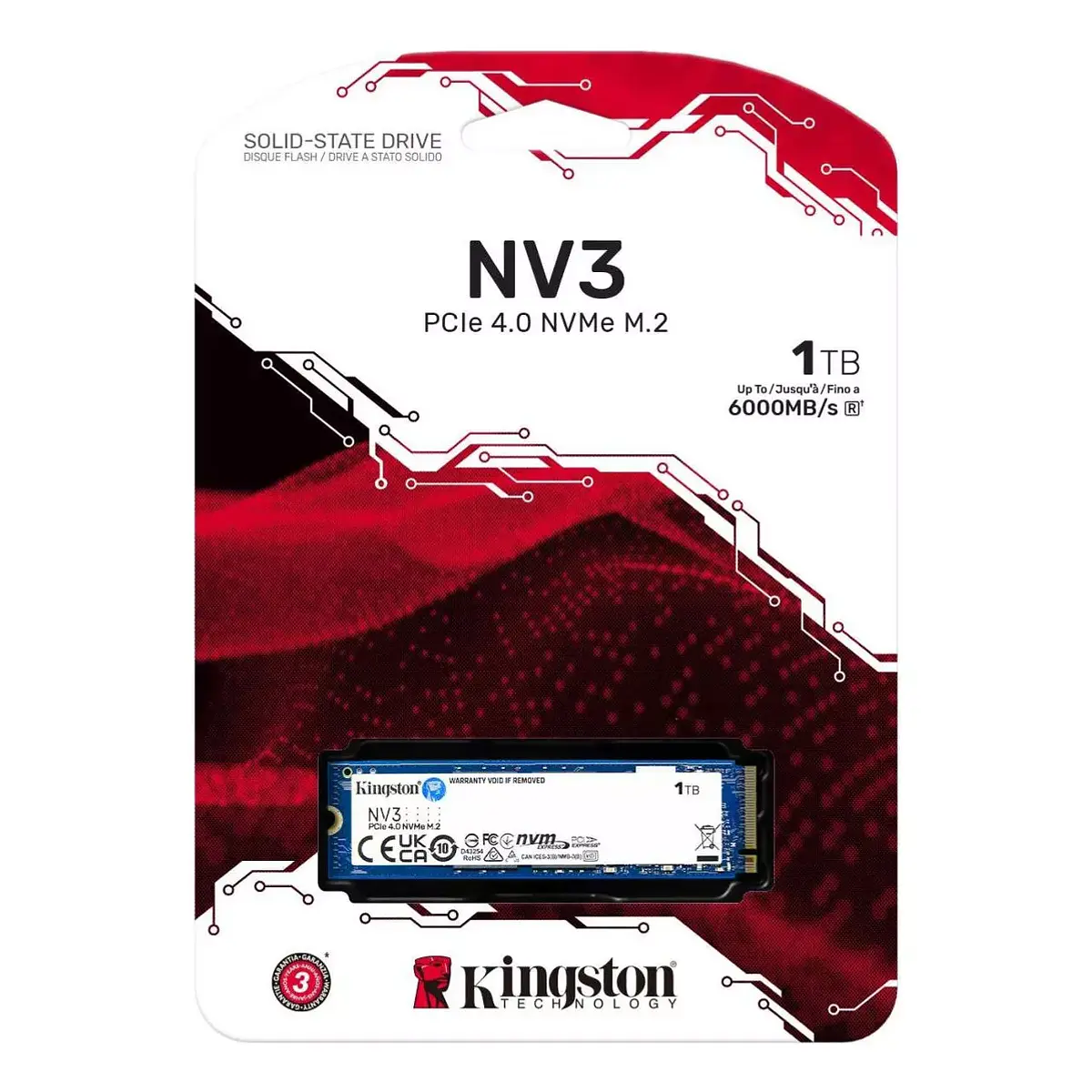 1TB SSD Kingston Standard Nv3 con formato M.2 2280 Nvme 4.0