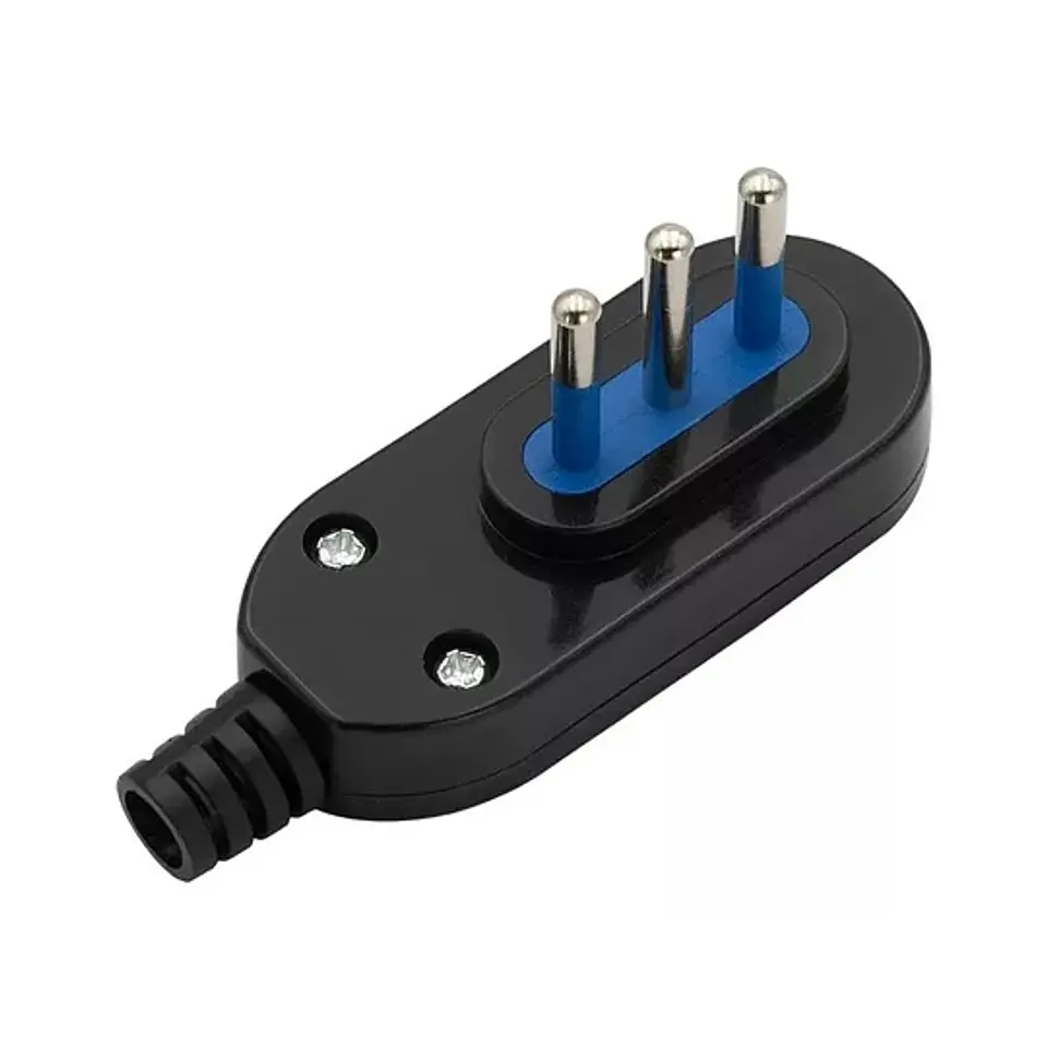 Enchufe macho horizontal 2P + Tierra Philco negro  1
