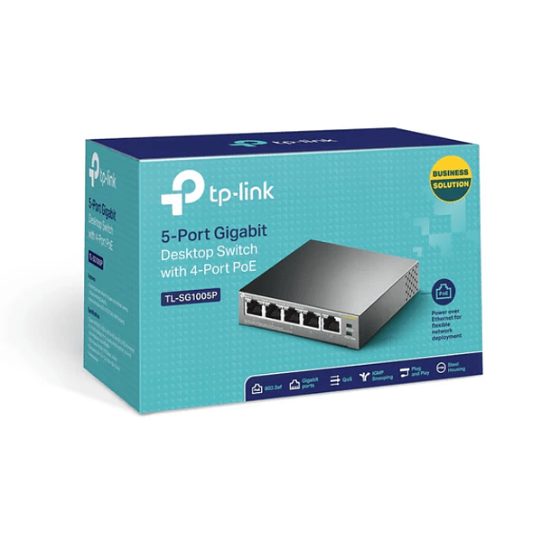 TP-LINK TL-SG1005P - Switch - unmanaged - 4 x 10/100/1000 POE  2