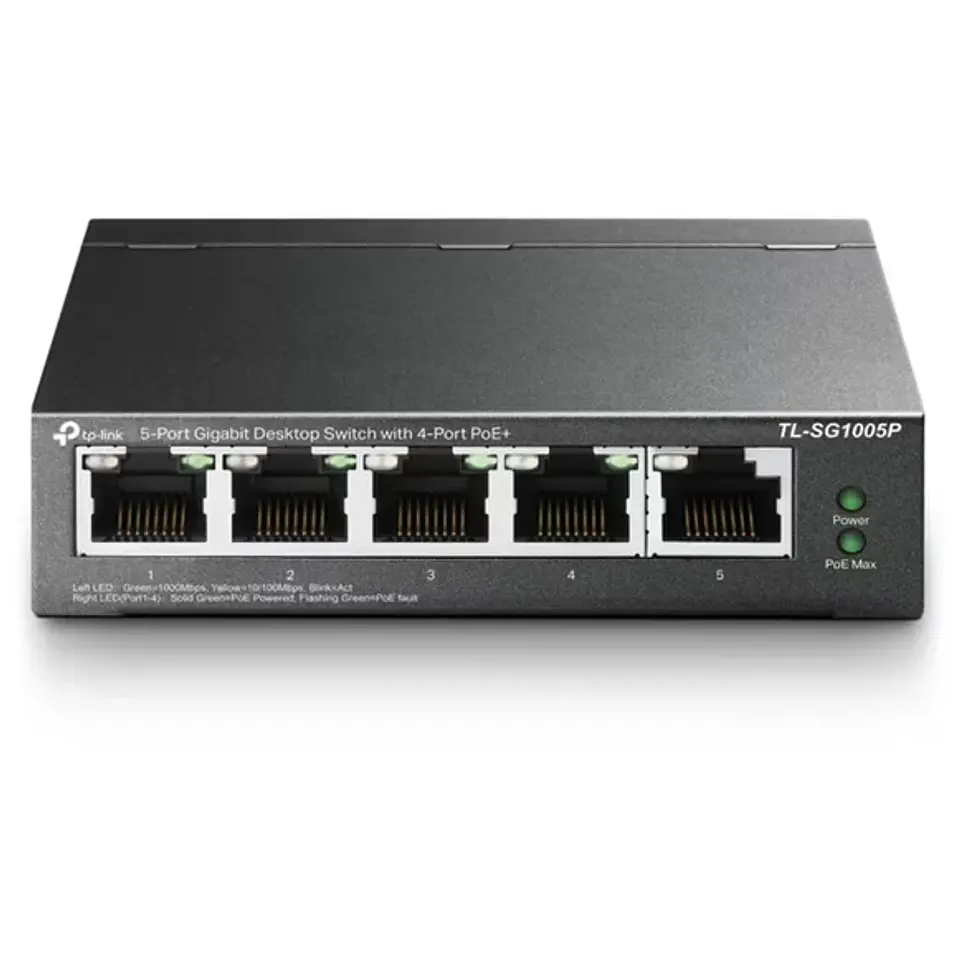 TP-LINK TL-SG1005P - Switch - unmanaged - 4 x 10/100/1000 POE  1