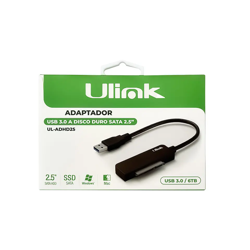 Adaptador USB 3,0 a SATA para discos 2,5″ 2