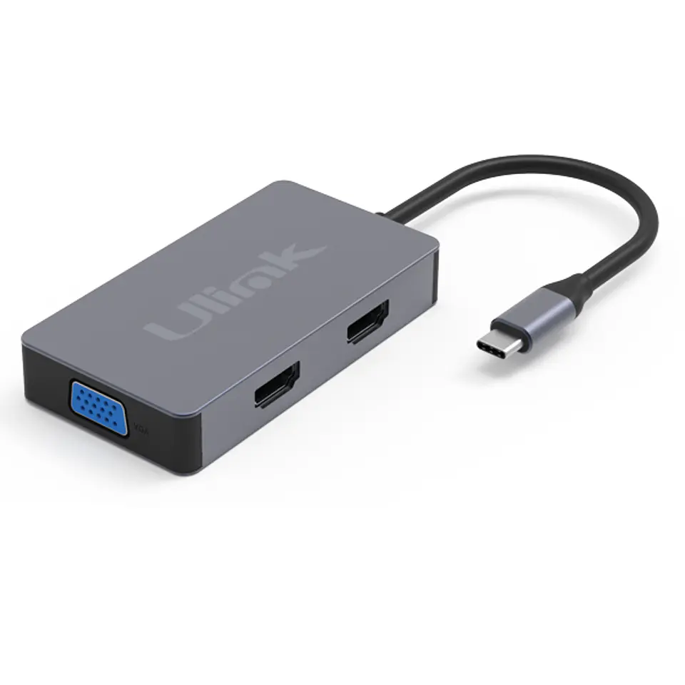 HUB USB-C 5 puertos (2 HDMI + 1 VGA + 1 USB-C PD 60W + 1 USB 3.0) 2