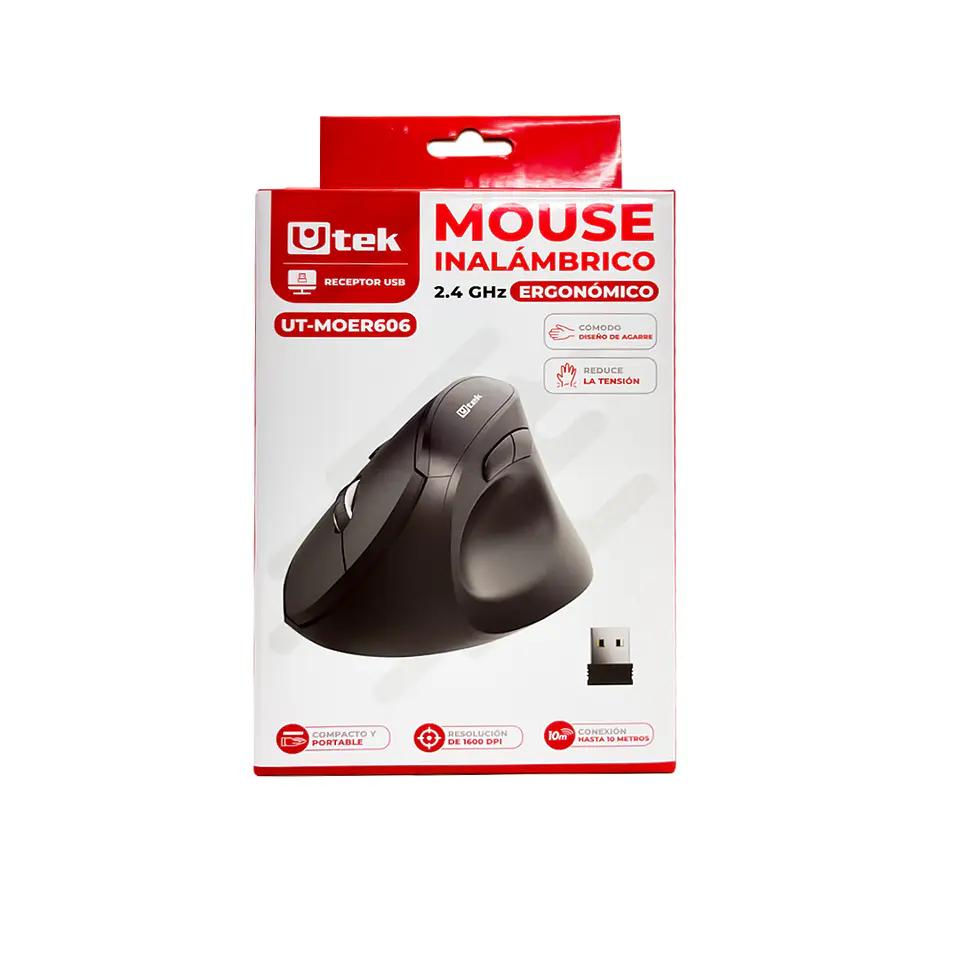 Mouse inalámbrico ergonómico 2.4G UTEK  6