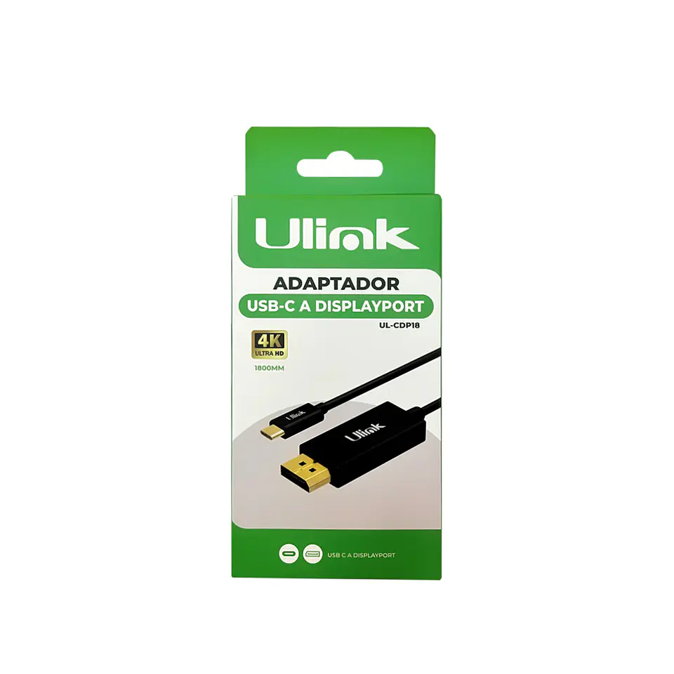 Cable USB C a Displayport 4K 60Hz con cable 1,8 M 3