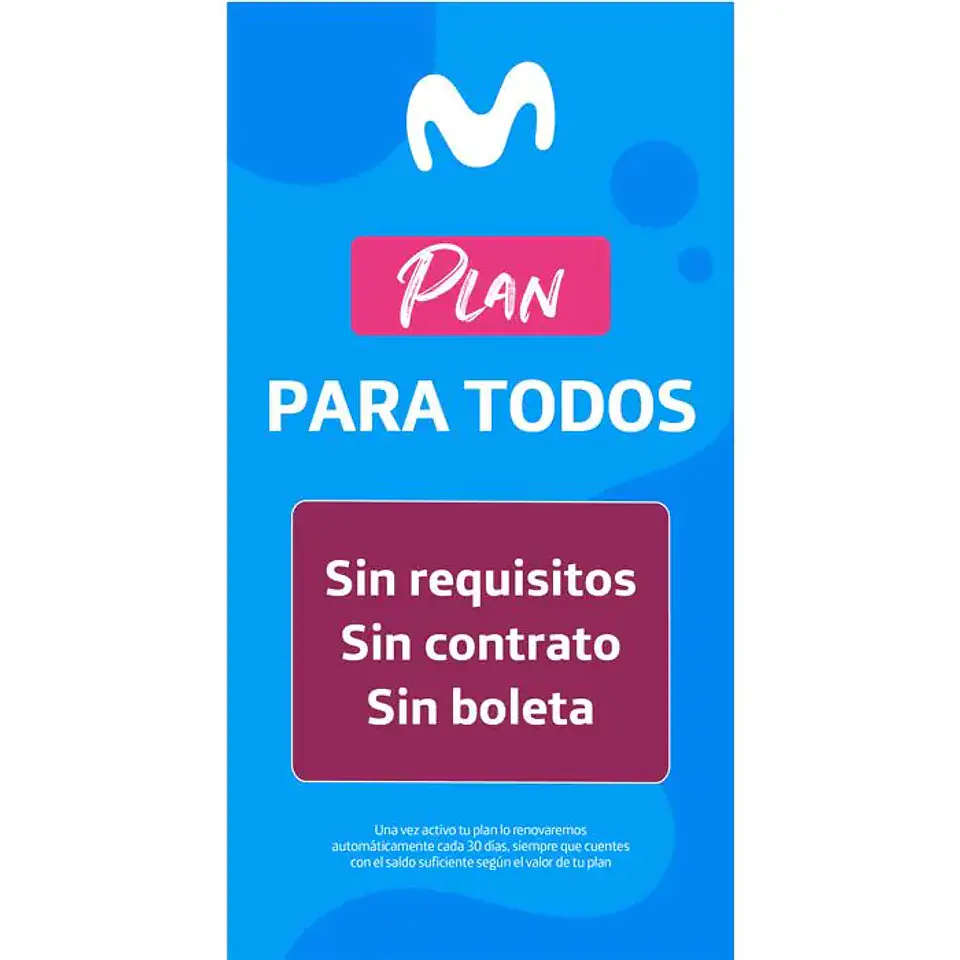 Chip preplan movistar x30 dias  1